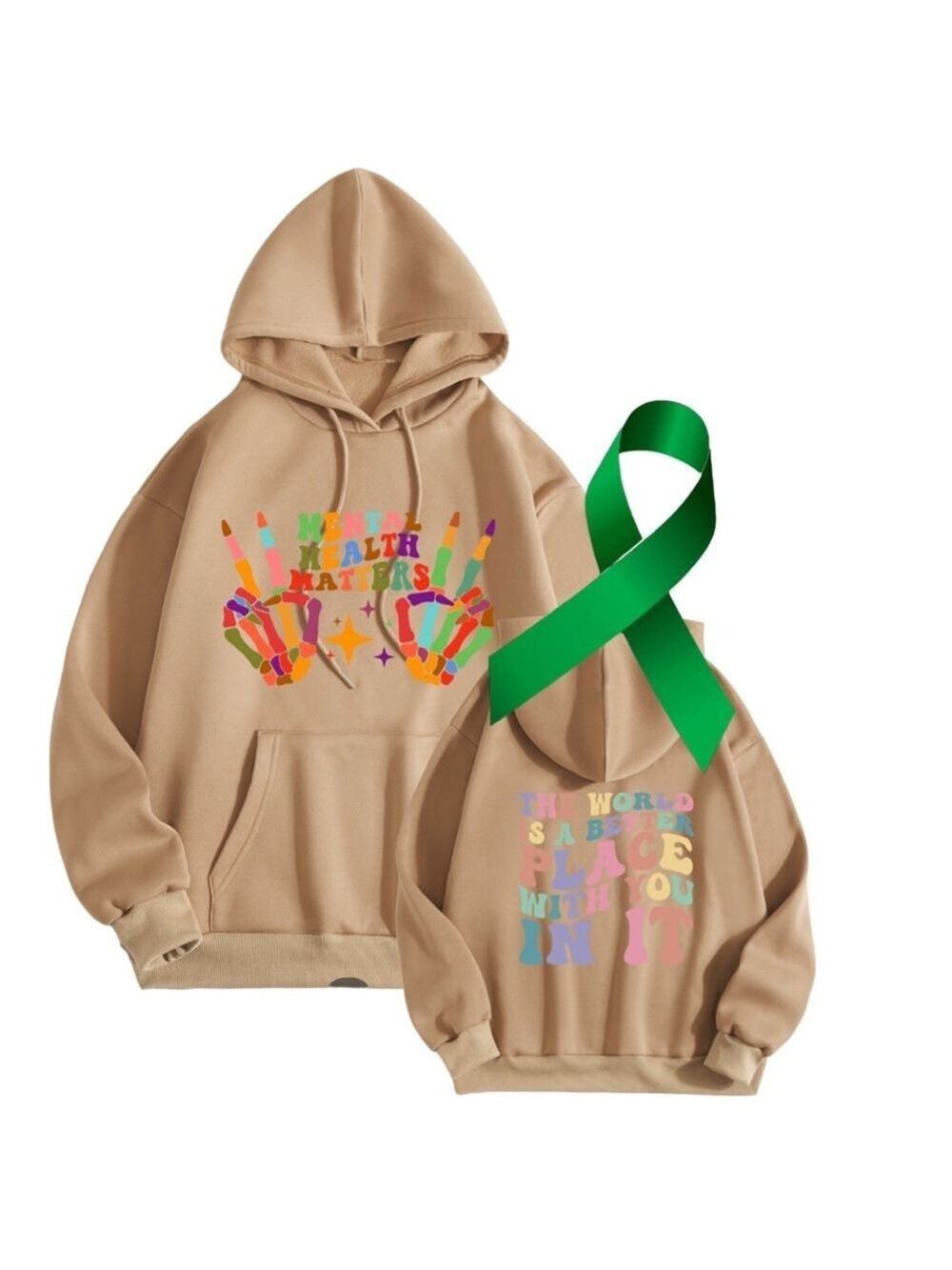 Mental Health graphic oversized soft stretchy pullover hoodie sweatshirt size XL